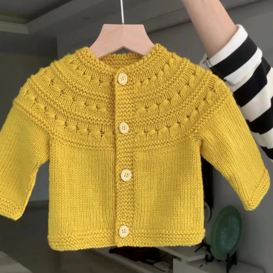 小鱼！秋叶开衫材料包！（非成品）一团二两宝宝亲肤棉线！！