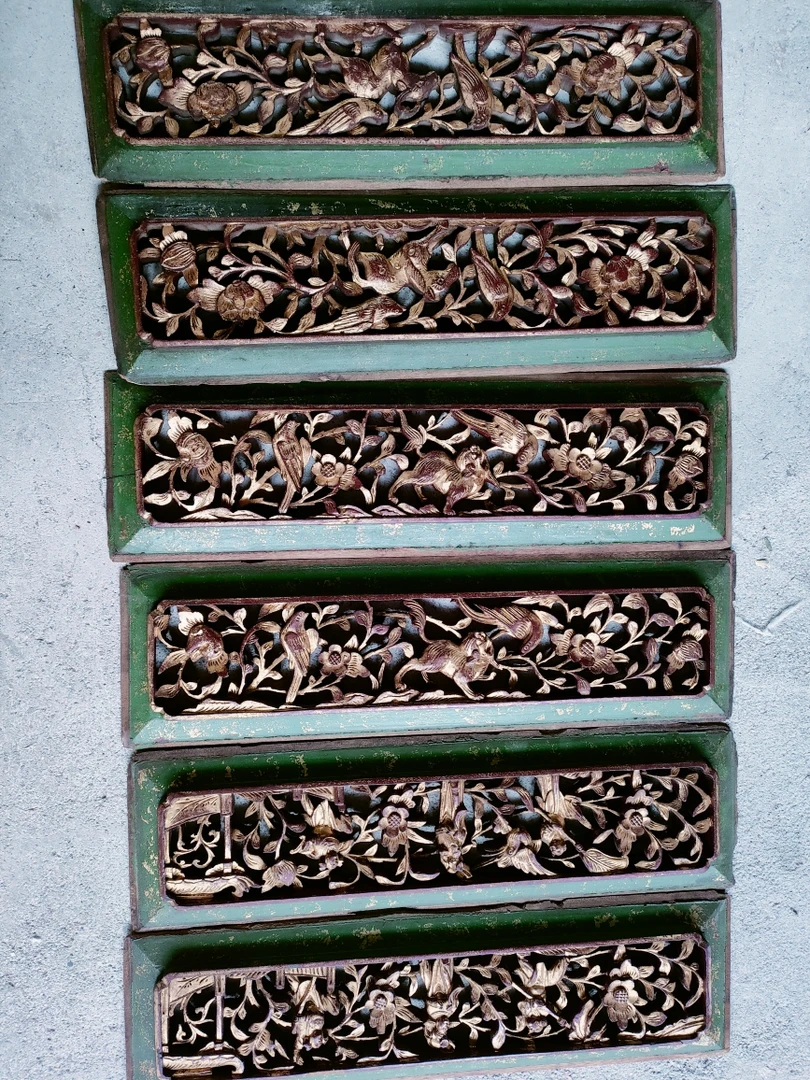 老物件精美古典花板一组