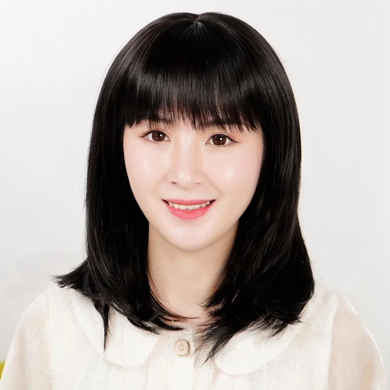 假发全头套女长发黑色中长发假发套女仿真自然逼真光头真头发全头