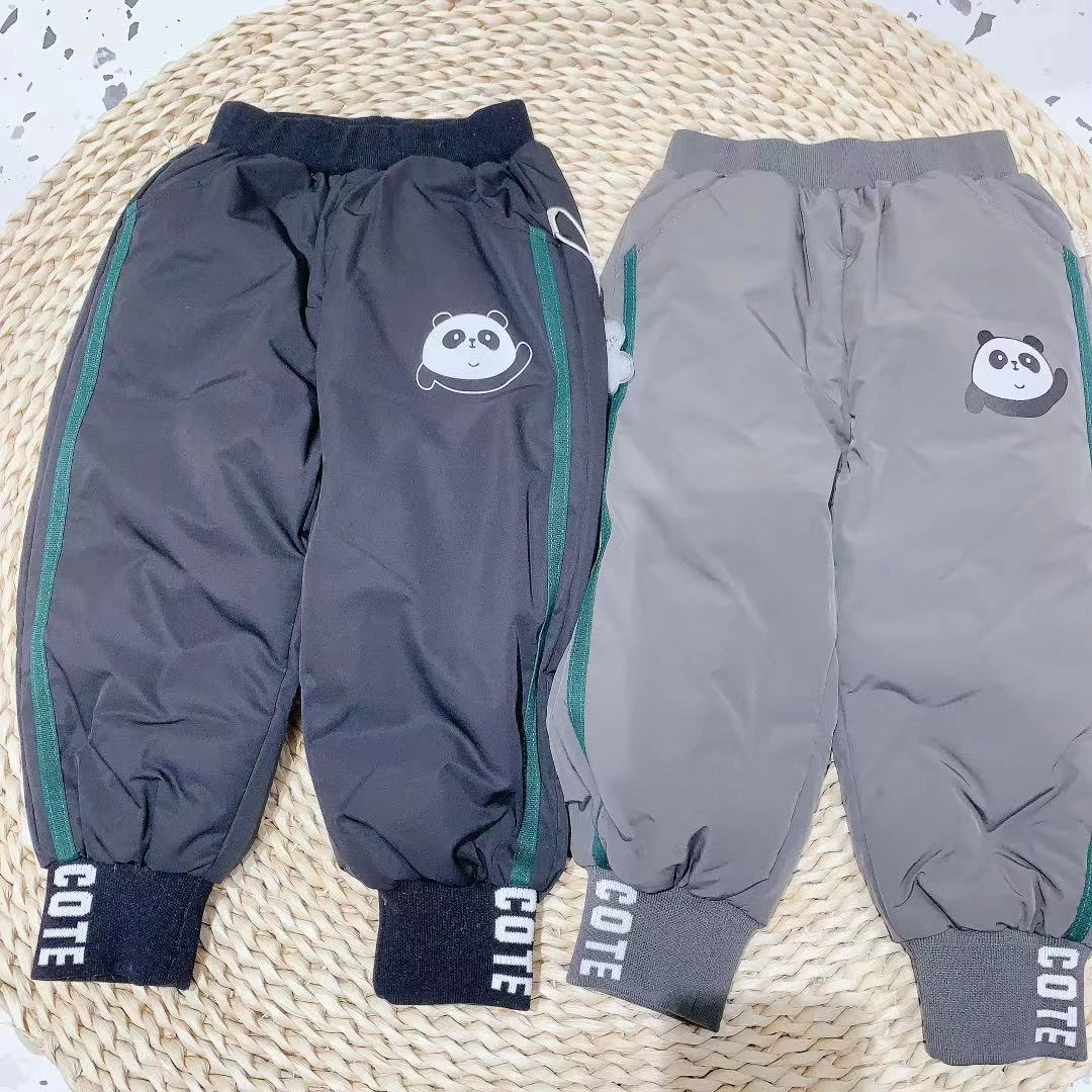 H117卡通小熊猫羽绒裤（灰色）