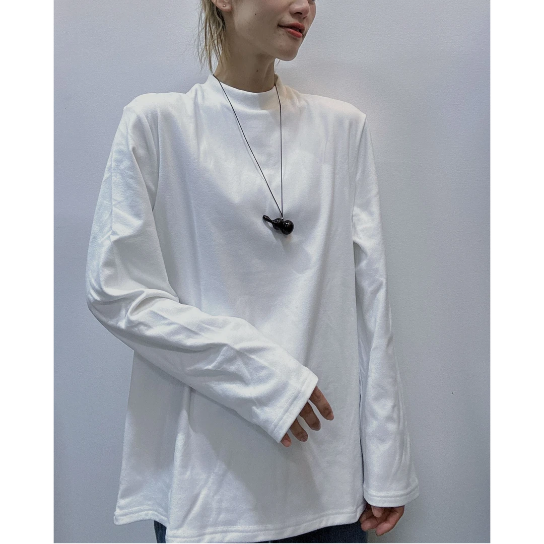 德绒立领亲肤长袖打底衫女秋冬宽松叠穿显瘦保暖百搭上衣长袖T恤