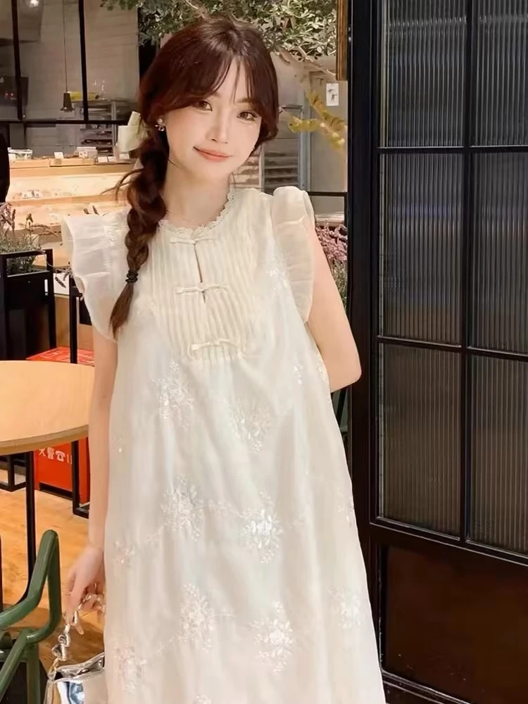 【兴隆休闲城】C33560白色气质女装连衣裙