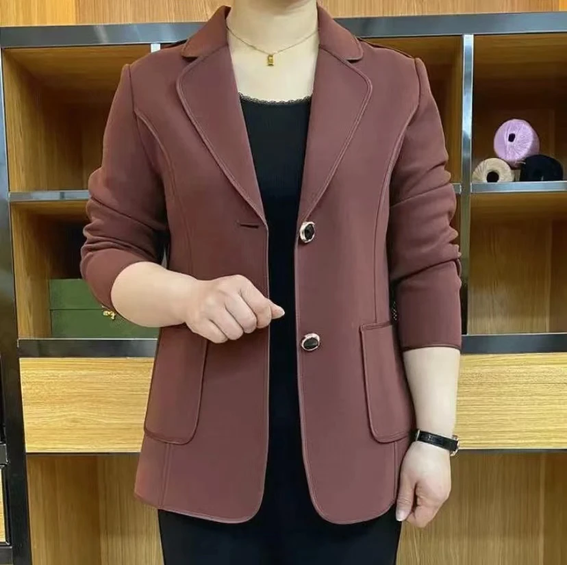 无品牌中老年妈妈装时尚新款西装外套韩版小西装百搭女士上衣YT10