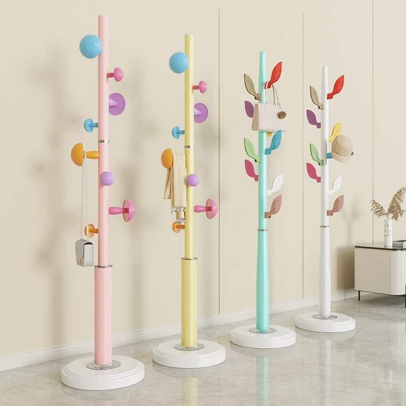 儿童衣帽架落地卧室挂衣架用户入户立式衣服架房间简易书包挂架