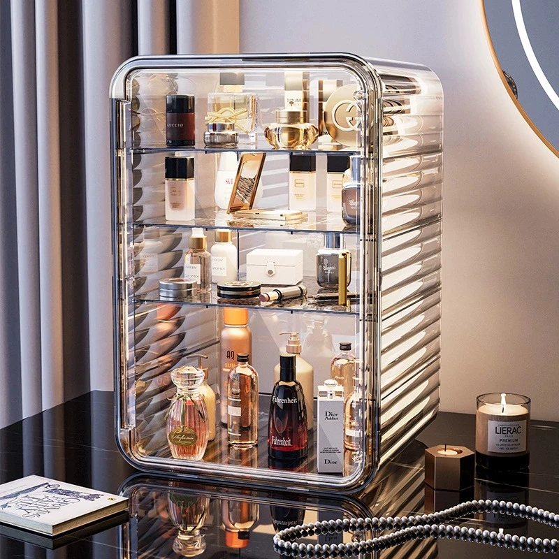 防尘收纳盒轻奢透明客厅家用简约大容量亚克力化妆品收纳盒收纳