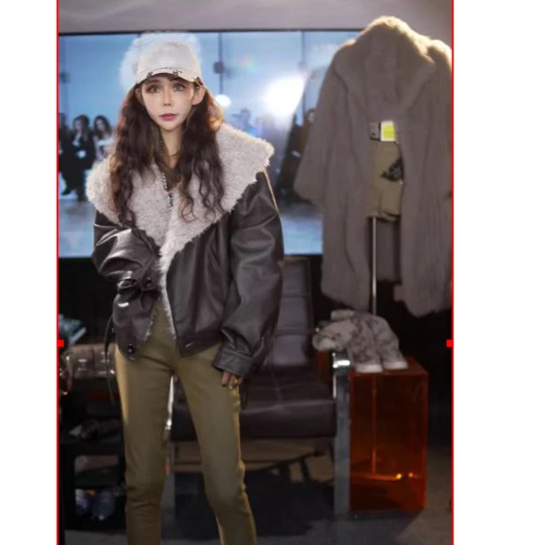 3.欧货爆款辣妹潮流大翻领短外套炸街独特超好看女冬季新款宽松冬