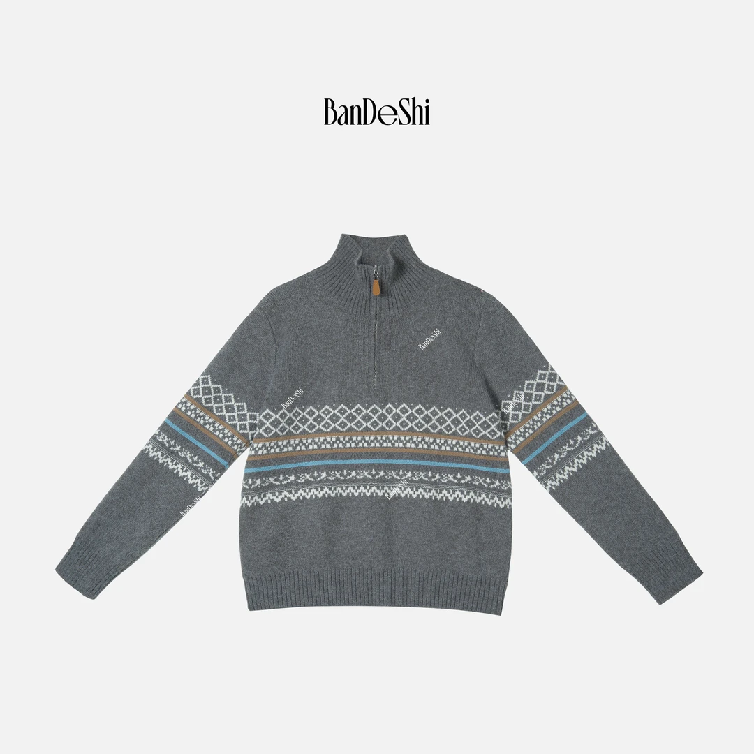 【C1255】#班德施-秋冬新款半高领针织开衫长袖上衣XYZ