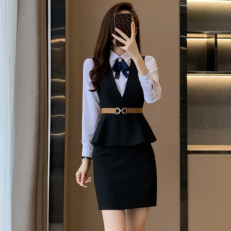 职业西装马甲套装女装美容师导购客服酒店经理领班前台接待工作服