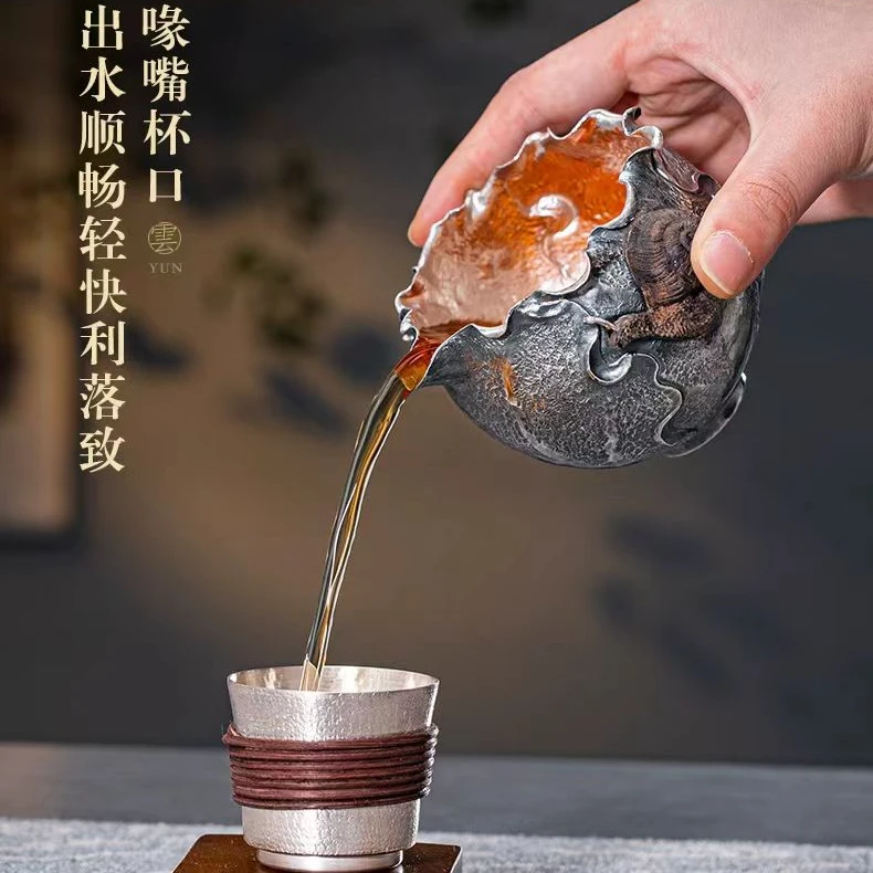 云艺堂 足银999分茶器百财公道纯手工公道杯非遗王朝军中式茶道