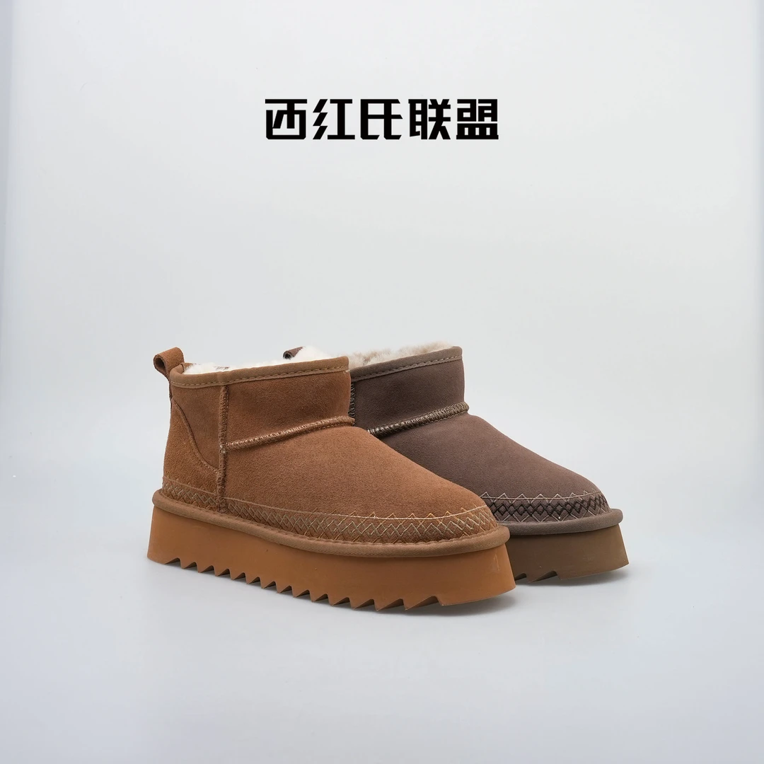 【西红氏联盟】反绒牛皮革内里全羊毛加绒加厚时尚雪地靴S1006510