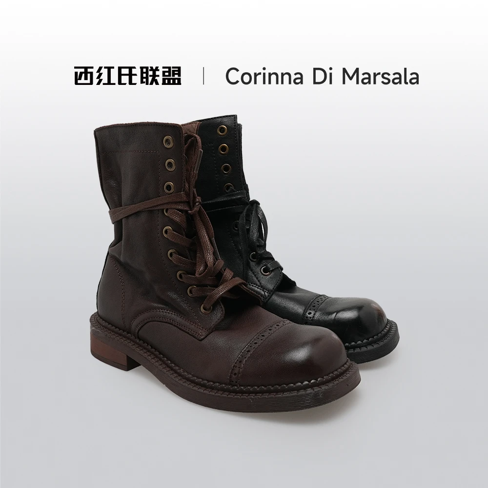 【西红氏联盟】Corinna di Marsala马丁靴X22B01819-2跟高3.5cm