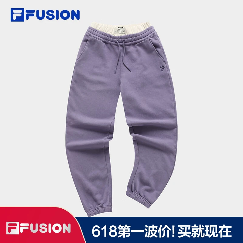 FILAFUSION斐乐潮牌针织长裤春季新时尚保暖收口运动裤T11W413608