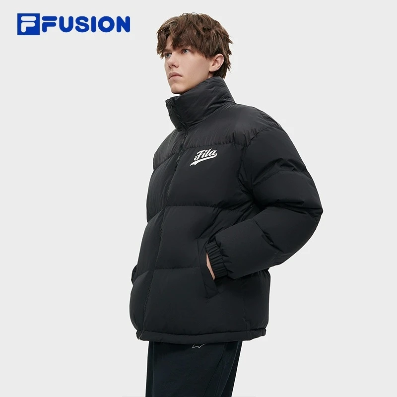 FILA FUSION斐乐潮牌羽绒服2023冬季新款撞色宽松上衣T11M342909F