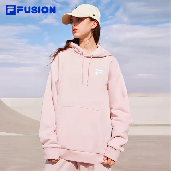 FILAFUSION情侣款针织连帽上衣2023冬新宽松卫衣T11U343207