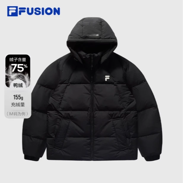 FILA FUSION斐乐2024年冬季新款欧若风宽松连帽外套T11W445907F