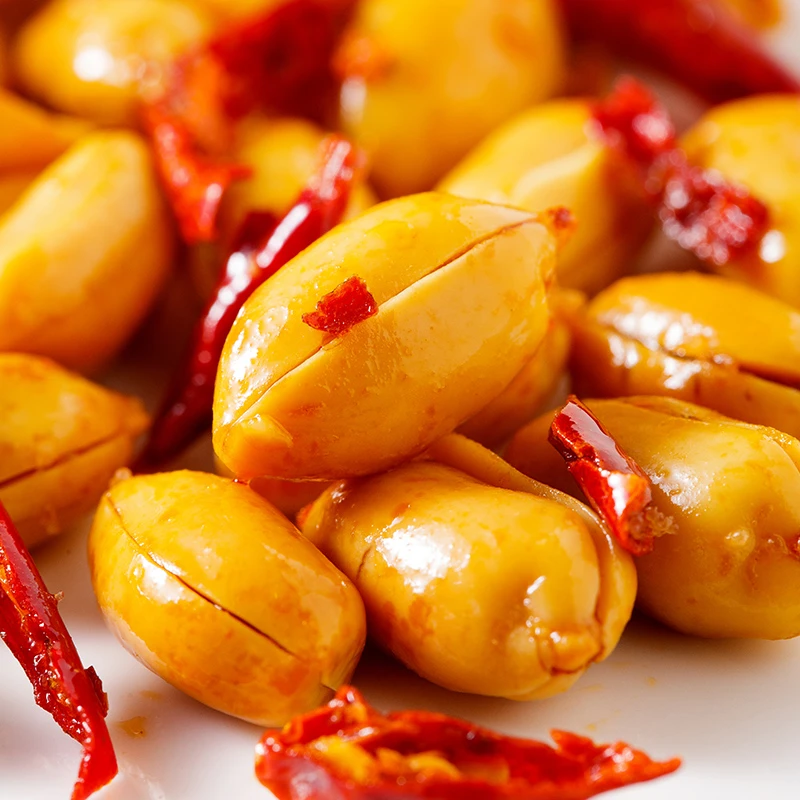 香酥油炸花生米麻辣椒盐口味休闲坚果下酒菜零食