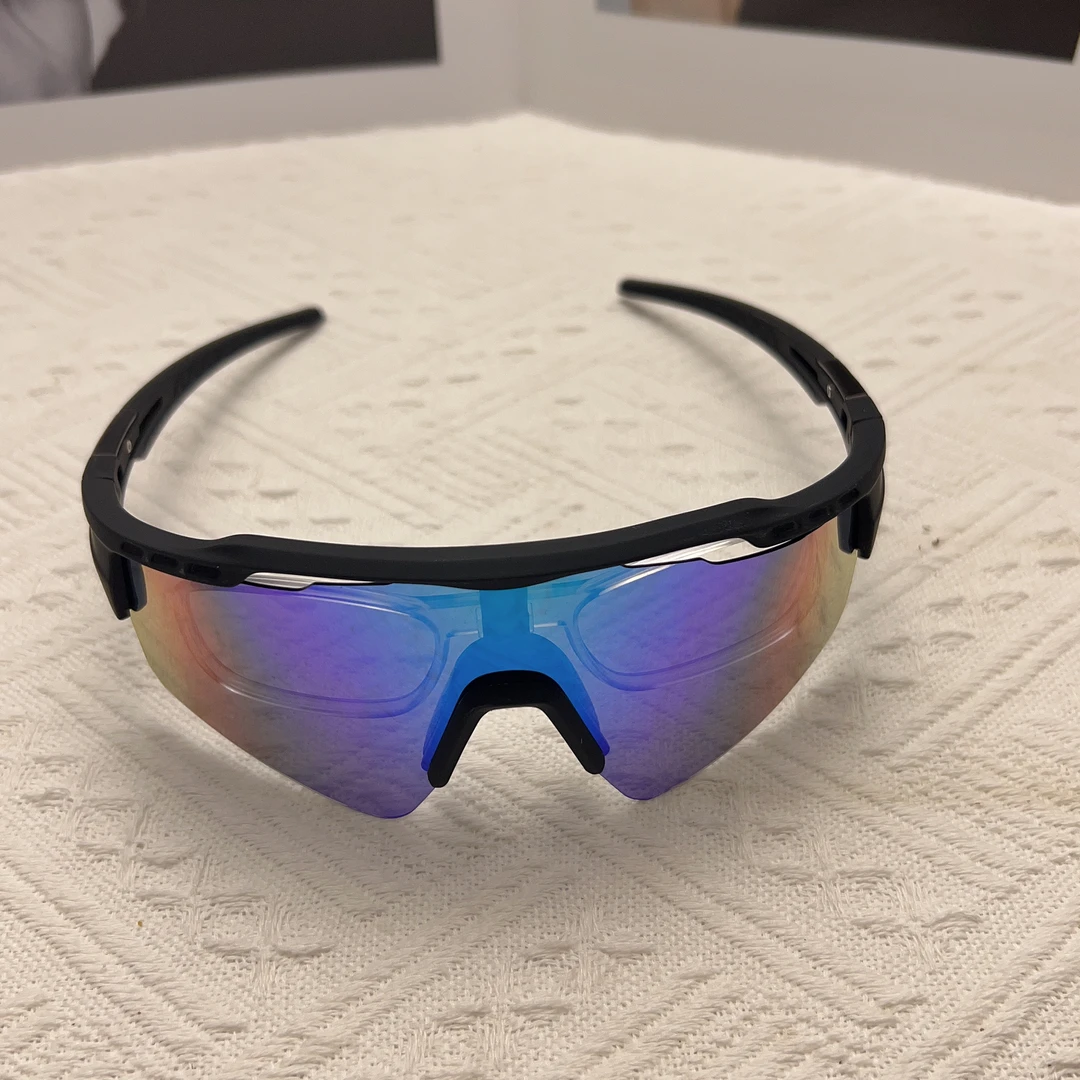 运动偏光骑行太阳镜5付可配近视