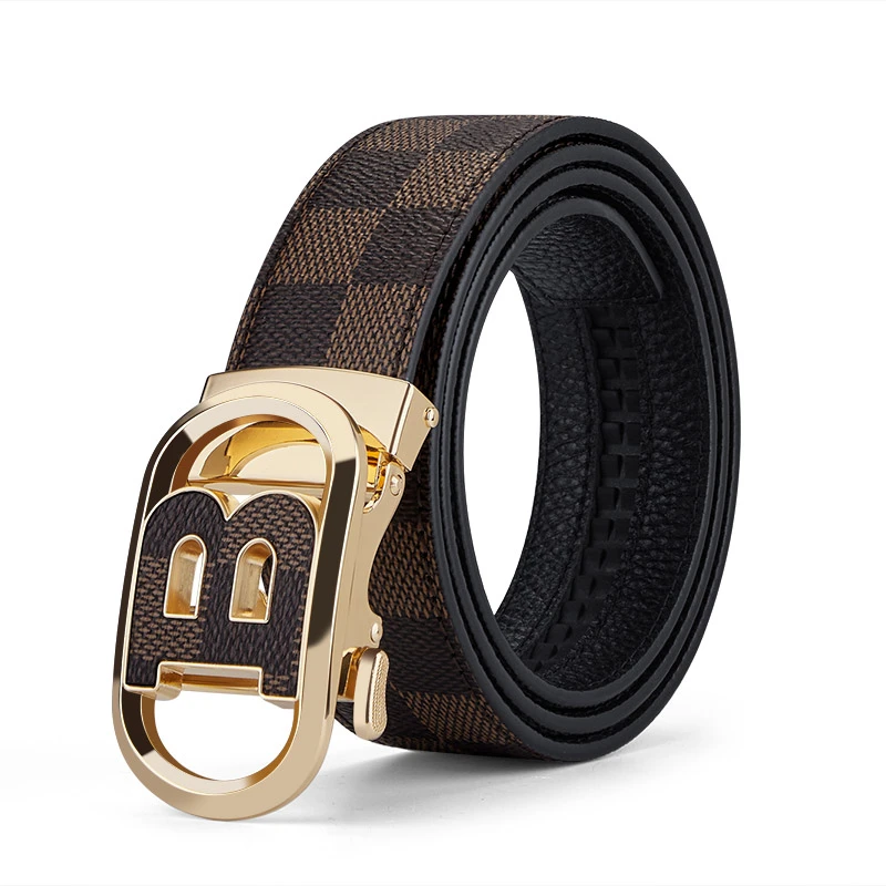 皮带男士真皮爆款自动扣简约时尚商务百搭中青年正品腰带男款真皮