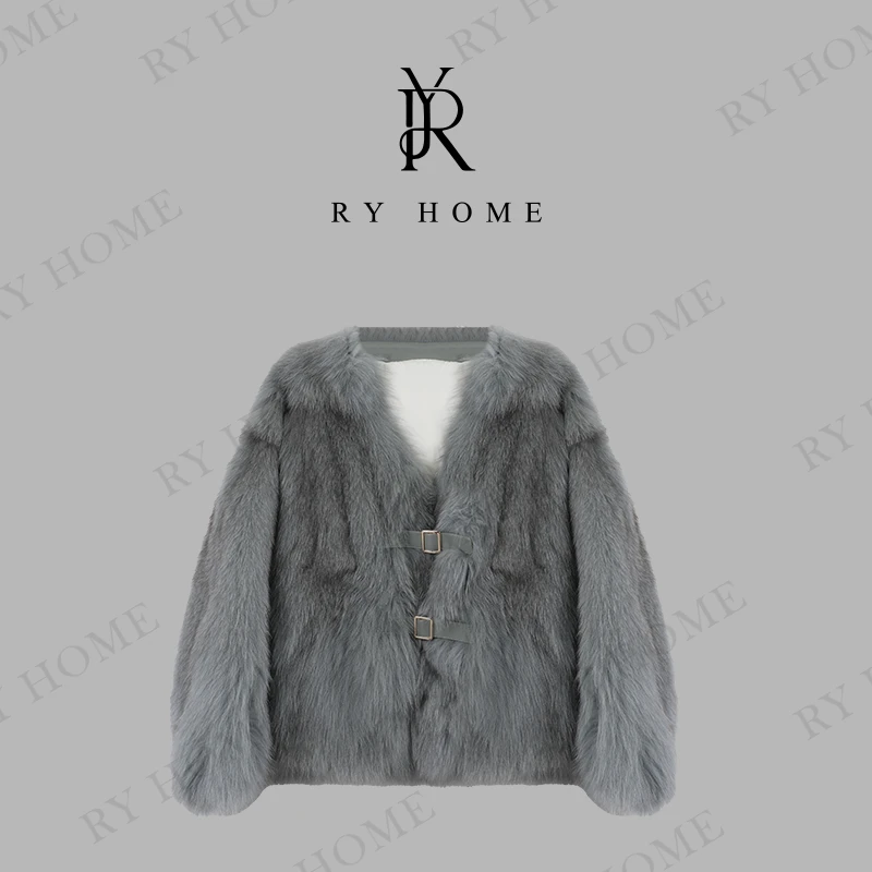 【容雨RYHOME】臻奢美神系列狐狸毛+绵羊皮90白鹅绒外套243W2042