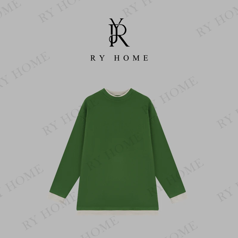 【容雨RYHOME】撞色双层领长袖卫衣243T1826
