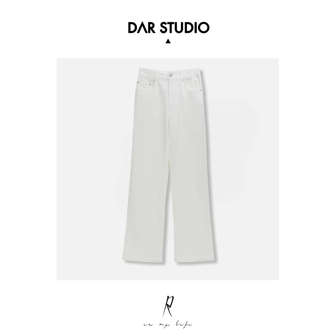 DAR STUDIO 【夏日白牛】2024新款薄款白色牛仔裤12438