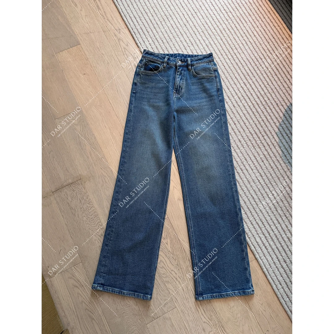 DAR STUDIO 深圳货【一见倾心】2024秋冬新款磨毛直筒牛仔裤84027