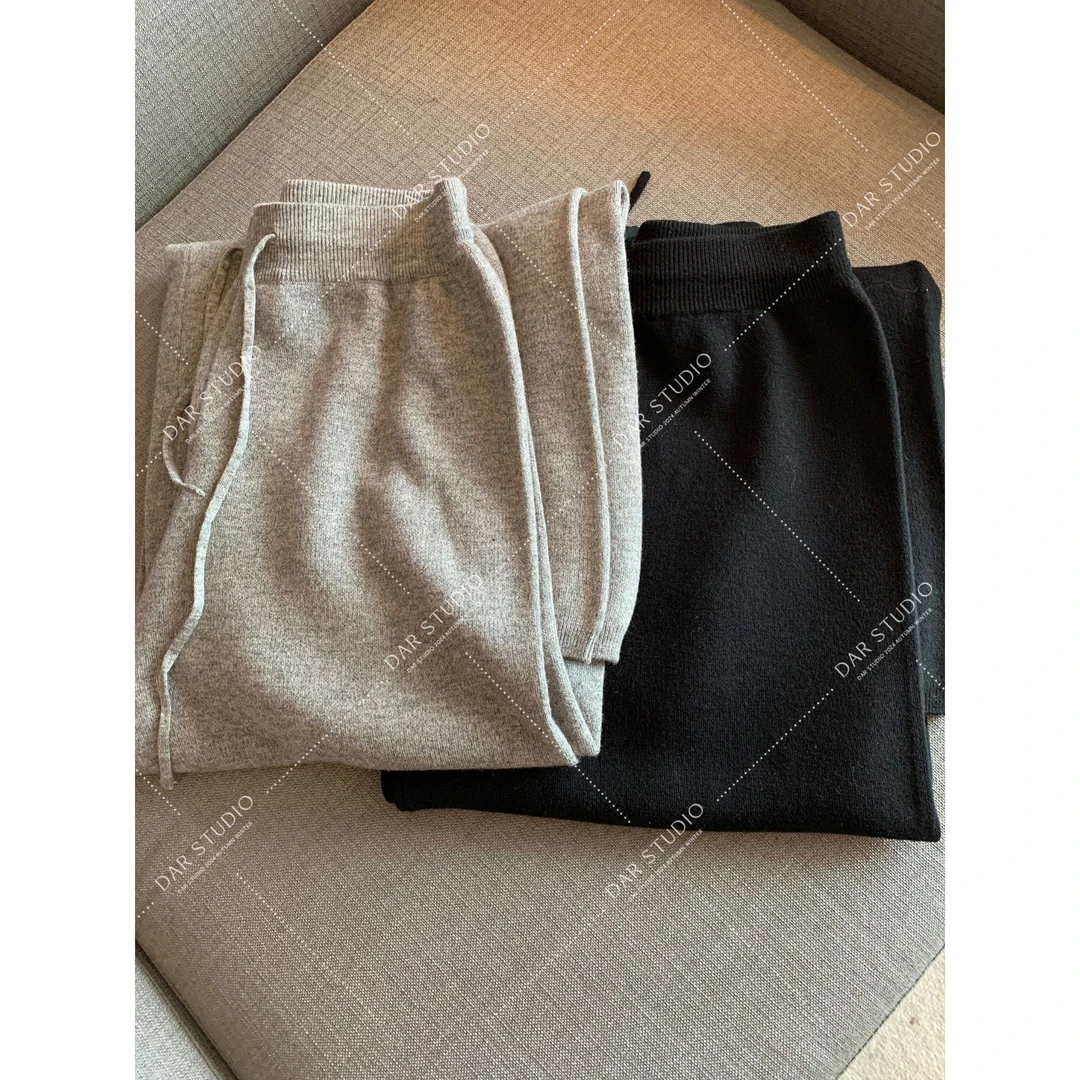 DAR STUDIO 深圳货【羊M裤】2024秋冬松紧针织羊M休闲裤86107