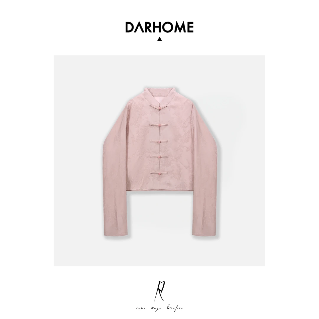 DAR STUDIO 【复古粉黛】2024新款重工盘扣时尚轻奢中式上衣 85023