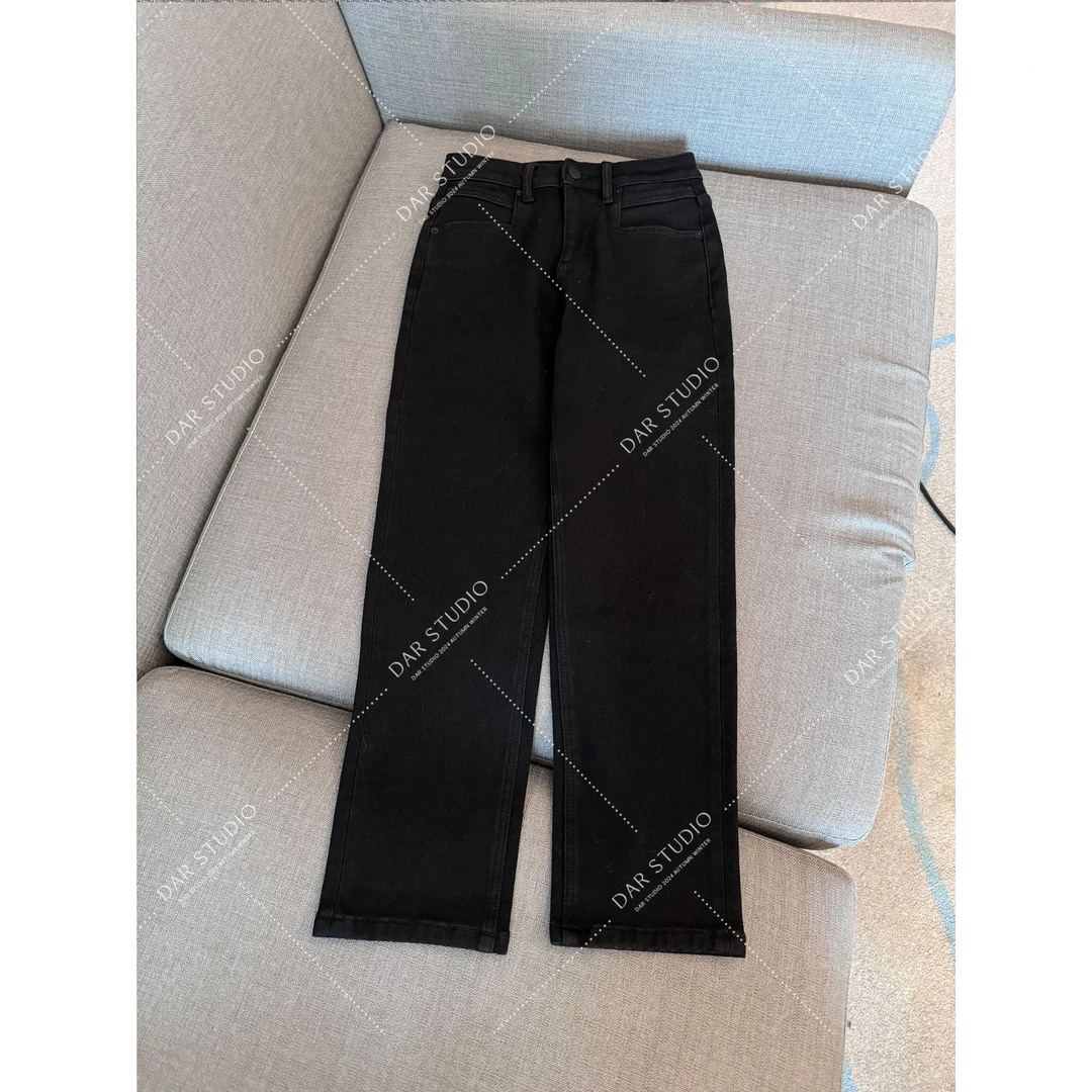 DAR STUDIO 【修腿牛仔】2024秋冬新款加厚绒显瘦烟管牛仔裤 19401