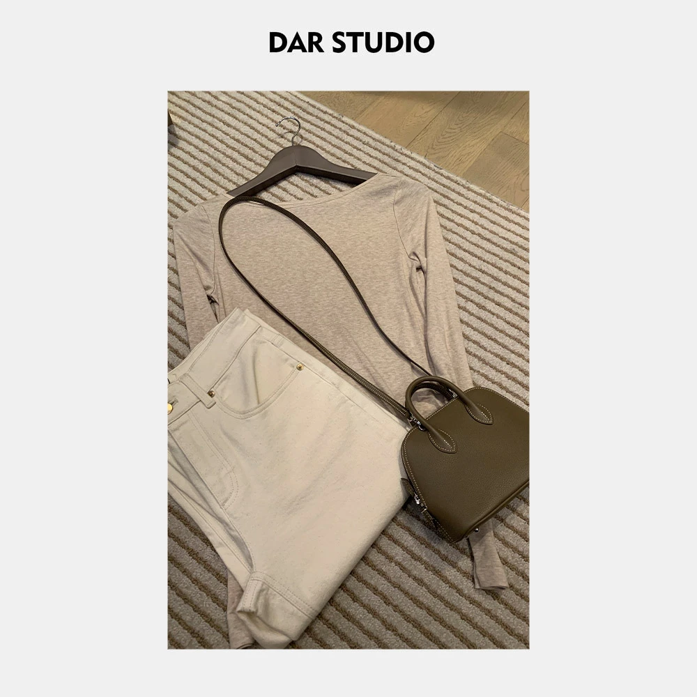 DAR STUDIO 深圳货【一字领针织】天S羊M秋季新款设计感针织衫88075