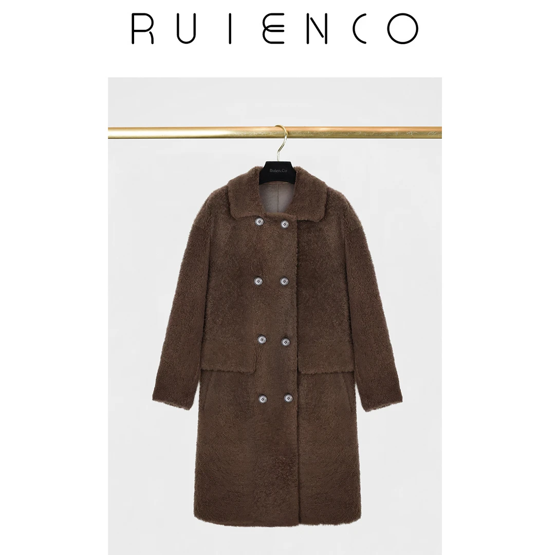 RuienCo.卷卷冬日 南非进口奥尔良希尔羊毛长袖大衣外套