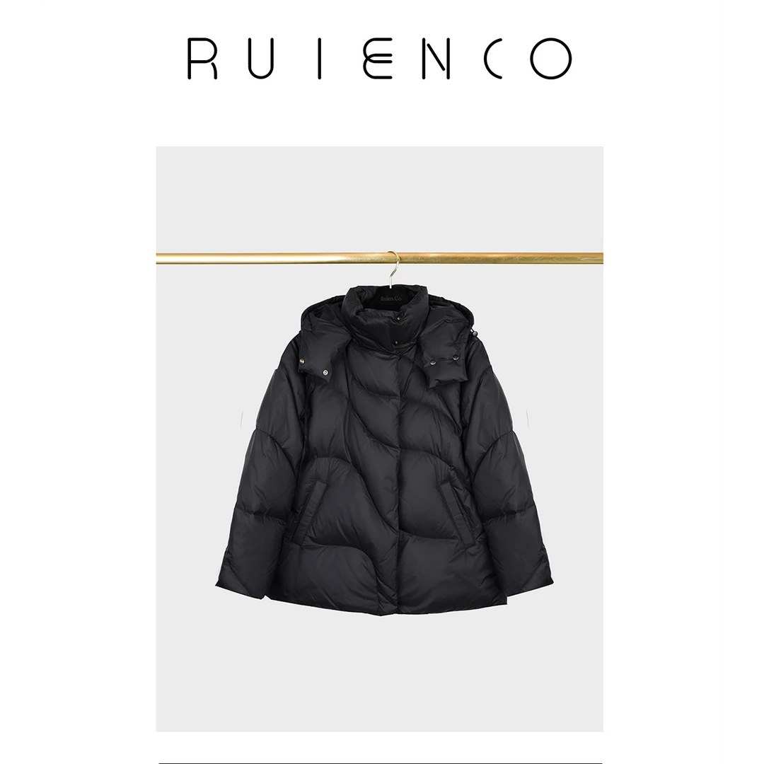 RuienCo.  黑标鹅绒服长袖 90白鹅绒三防立领蓬松保暖羽绒服外套