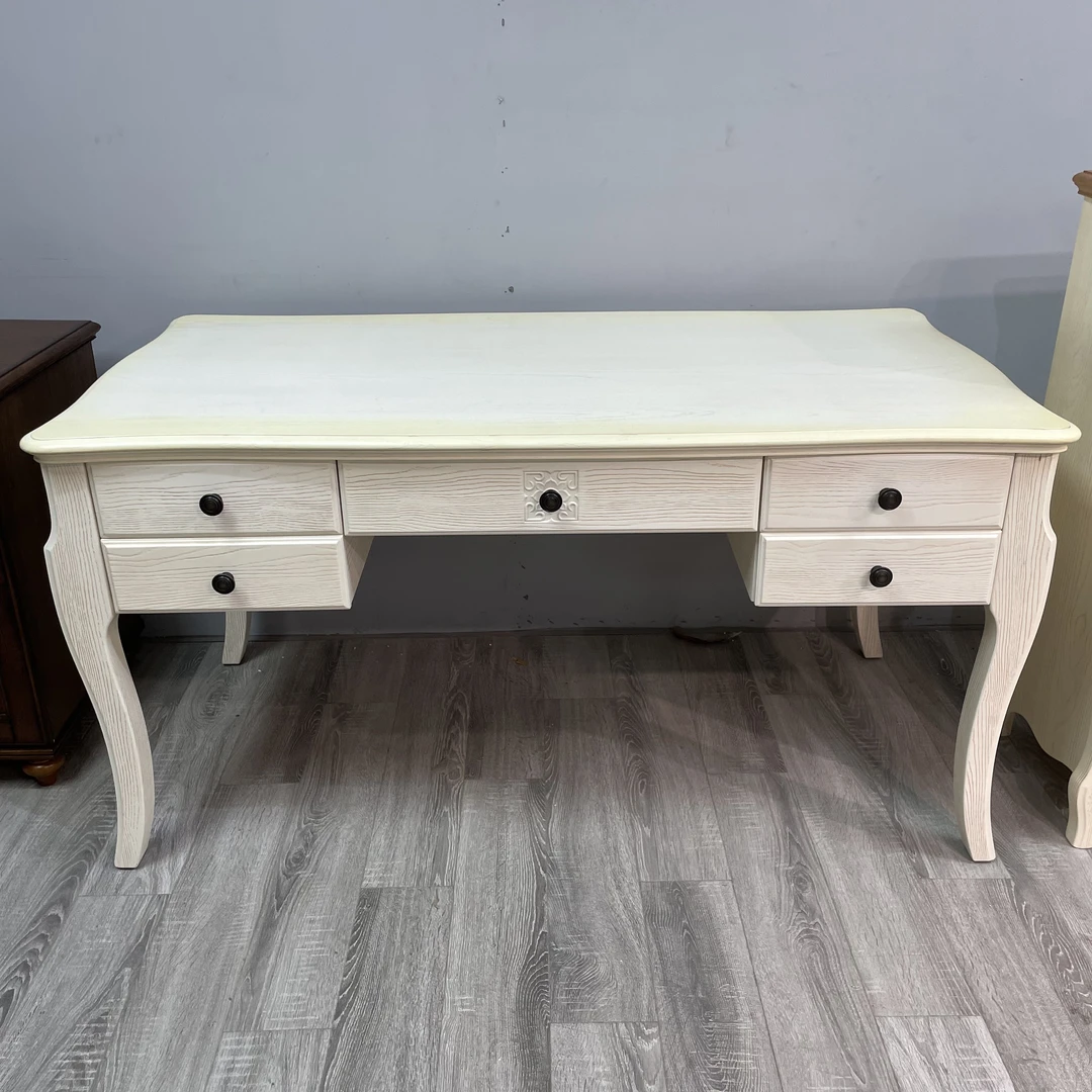 101客厅书桌办公桌书台电脑桌写字台白蜡木1460*760*760欧式