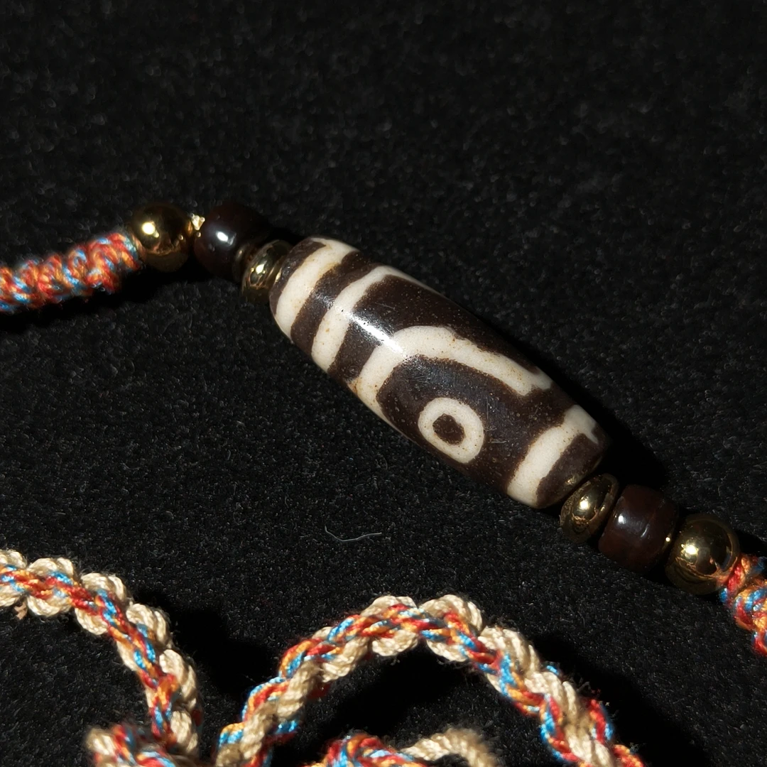 清代 两眼料器珠/ DZ241150/ 古玩/收藏/德州文物