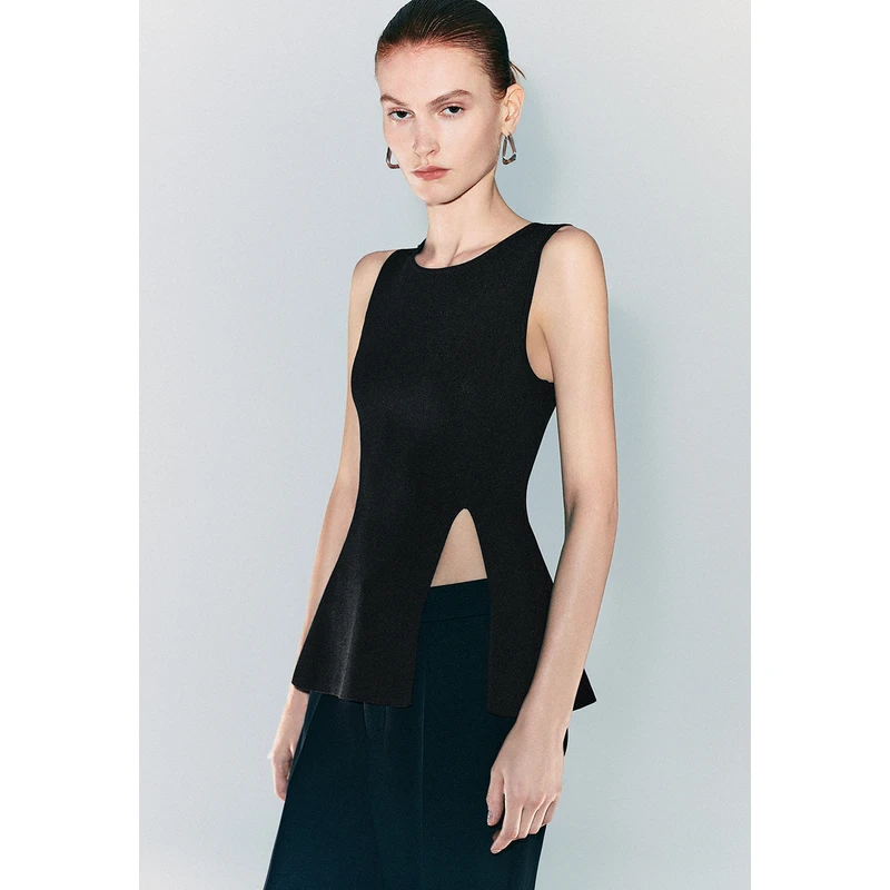 【合】UR秋季女装时尚小众开衩鱼尾无袖针织衫UWG940211