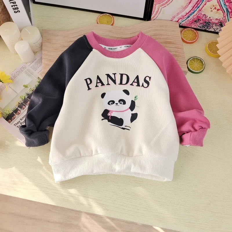 儿童时尚拼色卫衣春秋新款长袖休闲印花韩版圆领卡通套头卫衣C030