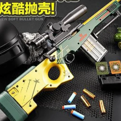 悍迪AWM抛壳软弹狙击组装拆解98K玩具 吃鸡游戏同款MSR超大号玩具