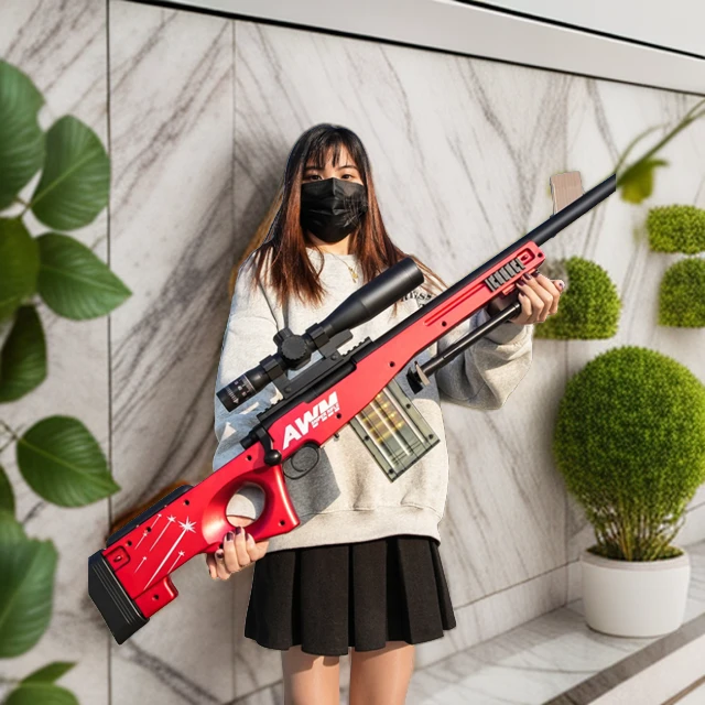 超大号AWM狙击游戏男孩玩具男童加重手动拉栓软弹大狙可抛壳可调