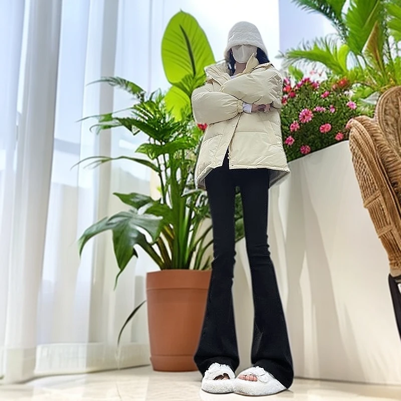 高弹喇叭裤 春夏款 显瘦黑色微喇