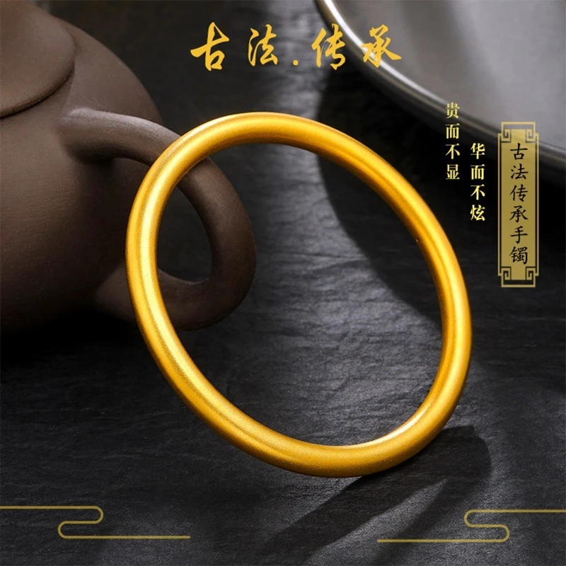 铜合金手镯 金色素圈久不掉色手镯