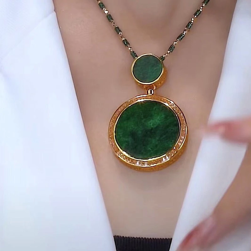 绿色双罗盘吊坠