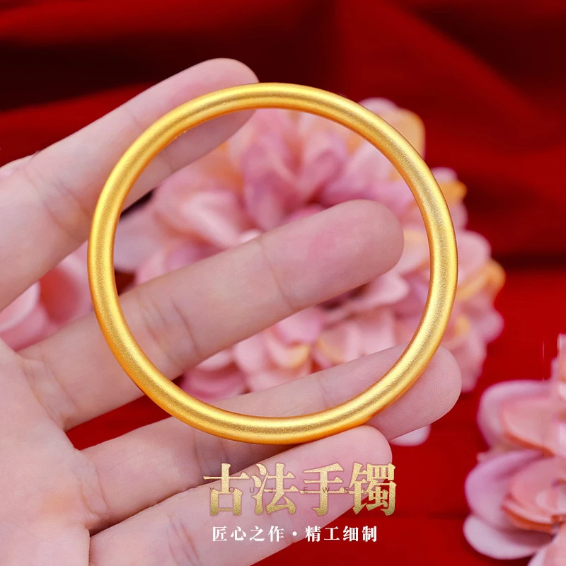 合金手镯 经典复古磨砂素圈大气手镯