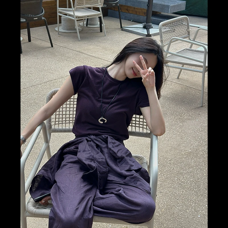 QK·刚需T恤系列·经典基础款极简脸色软薄款夏日显瘦纯色T恤QK0483