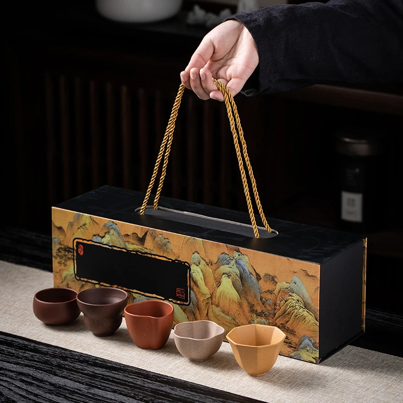 故宫文创五福紫砂茶杯茶具礼品送领导长辈朋友乔迁生日父亲节礼物