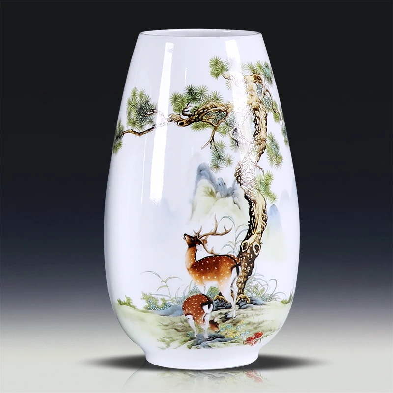 景德镇陶瓷器福禄双全小花瓶摆件客厅插花现代简约家居装饰品瓶子商品图