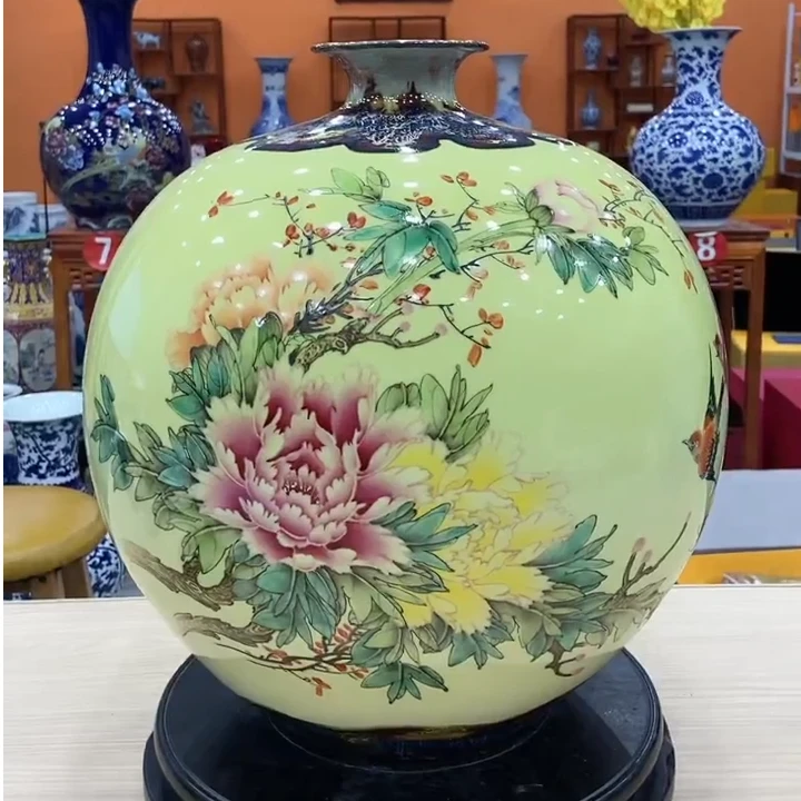 景德镇陶瓷摆件彭小清花开富贵大石榴