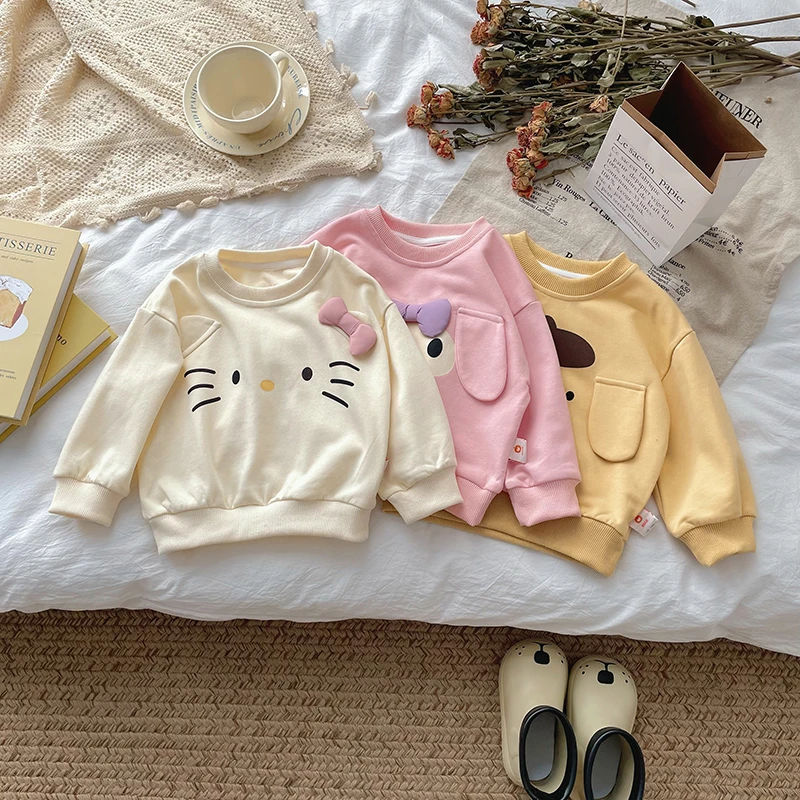 【现货】QY245681春秋新款儿童卫衣女童卡通百搭可爱上衣