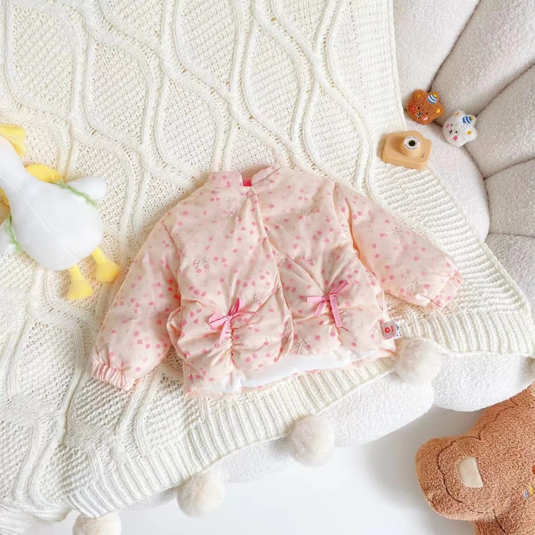 【现货】DW233442冬季新款儿童羽绒服新国标90白鸭绒碎花外套冬款