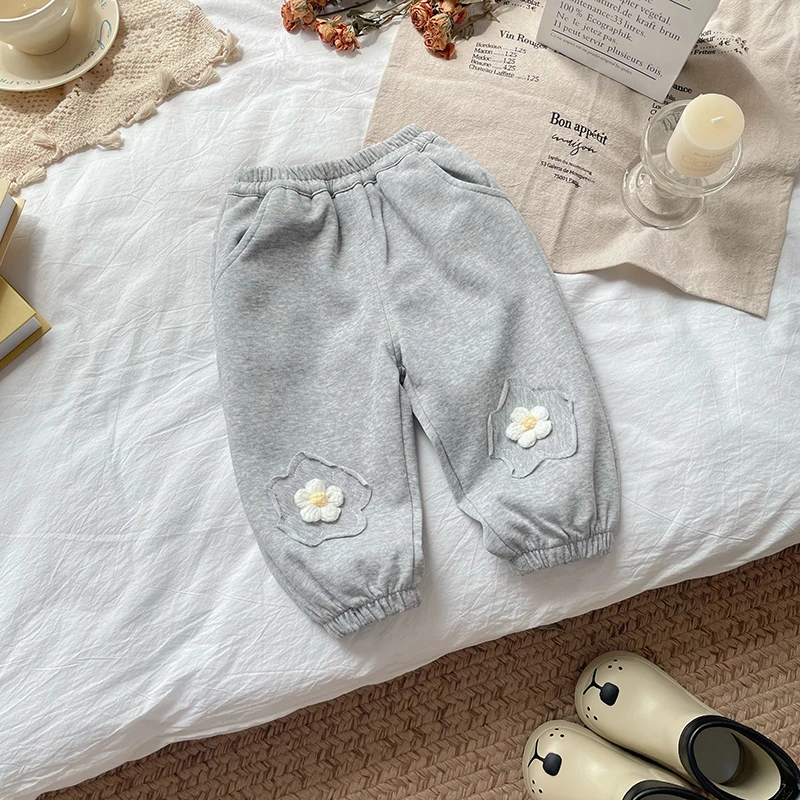 【现货】QK246885春秋新款儿童休闲裤宝宝裤子百搭灰色