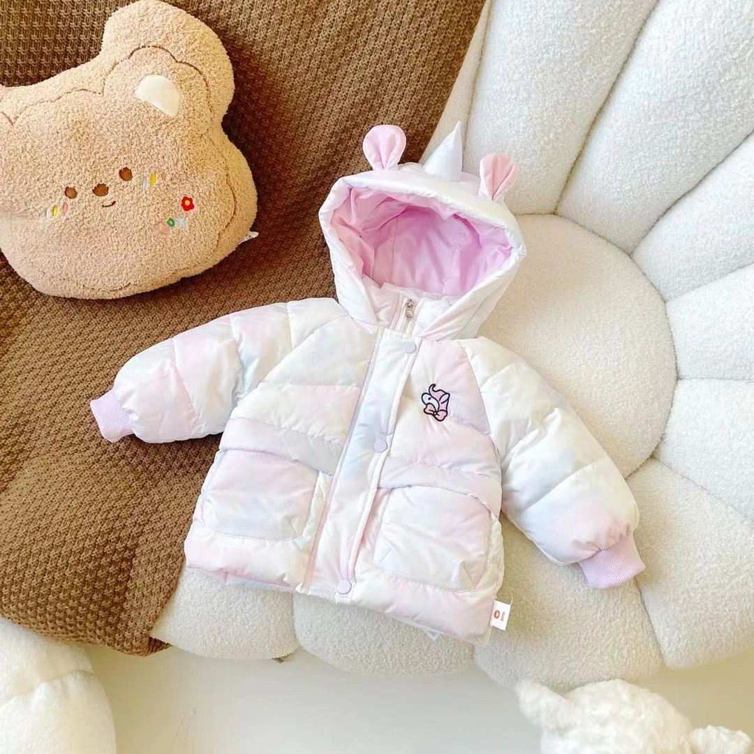 【现货】DW231046冬季新款儿童羽绒服新国标90白鸭绒女宝外套保暖